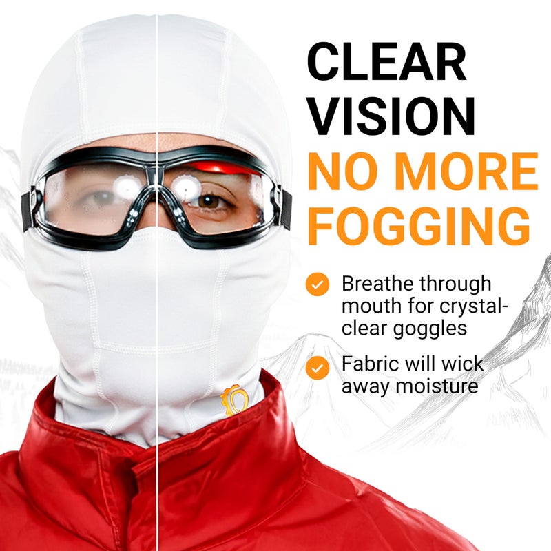 GearTOP Balaclava Ski Mask White - Super Roubaix Moisture-Wicking Winter Mask for Men and Women for Skiing, Snowboard, Motorcycle, Face Mask for Cold Weather Baklava Masks, PasamontaÃ±as para el Frio - Image 5